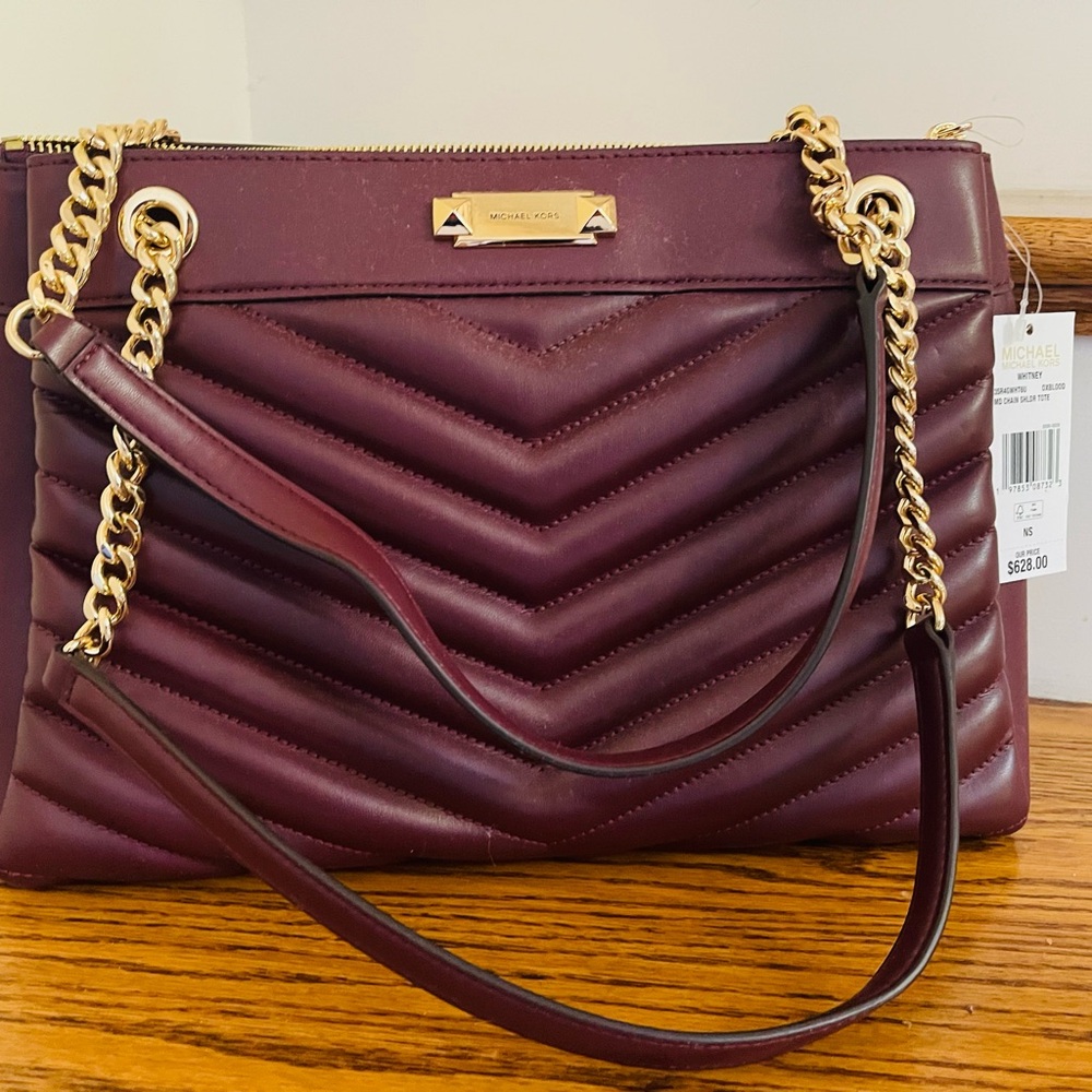MK Whitney Medium Chain Quilted Tote ,original $628
